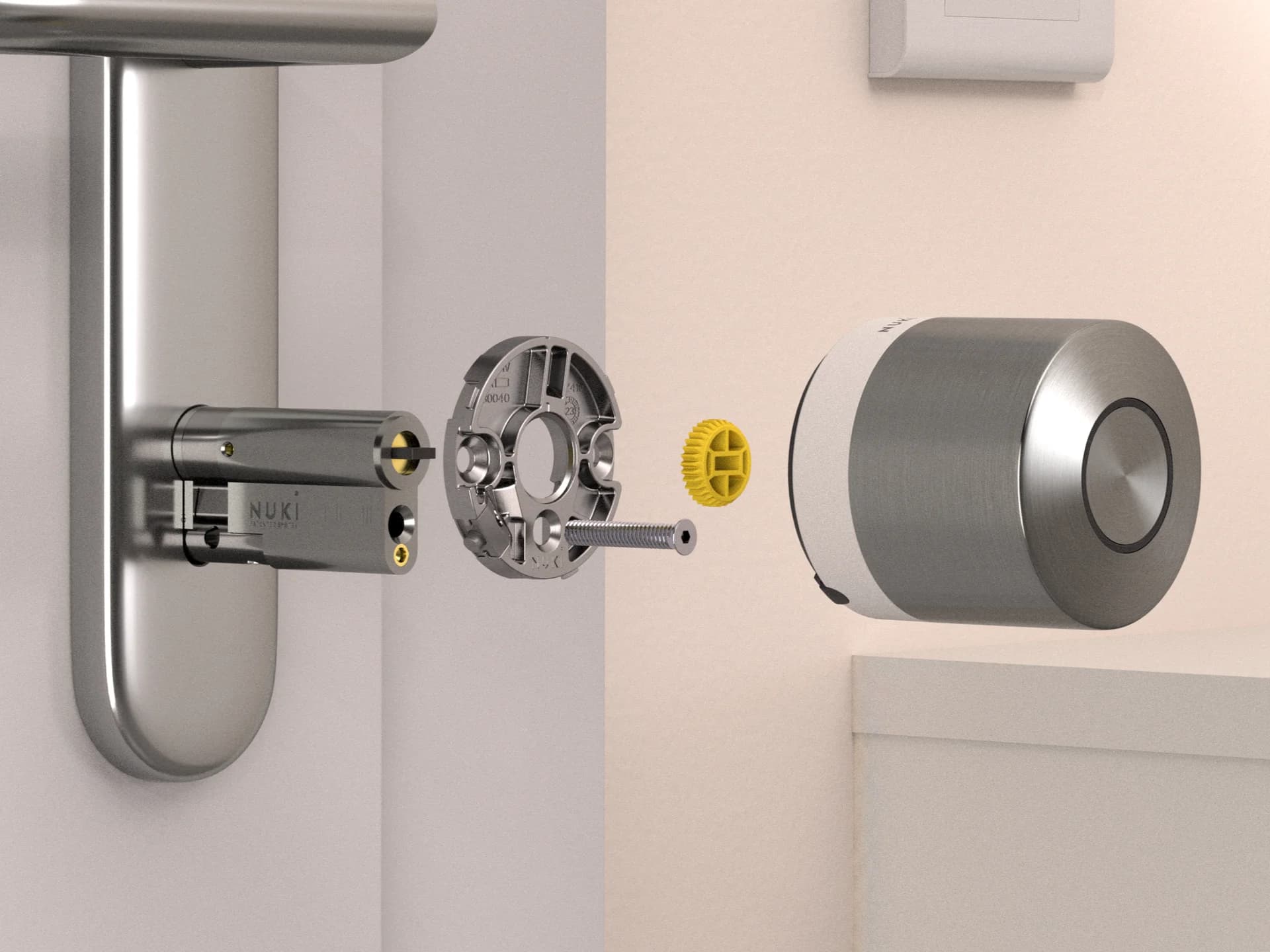 Nuki Smart Lock Ultra ve Universal Cylinder kurulum parçaları